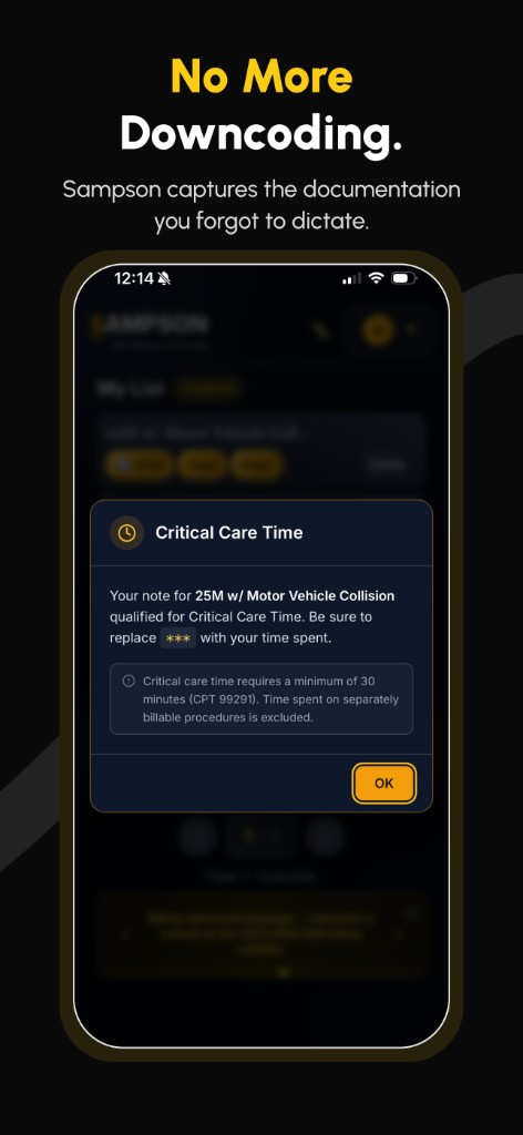 No More Downcoding — critical care time capture